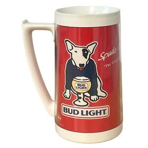 VTG Spuds Mackenzie Bud Light beer‎ mug cup Anheuser Busch plastic Thermo-serv